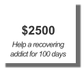 $2500 Help a recovering addict for 100 days