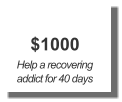 $1000 Help a recovering addict for 40 days
