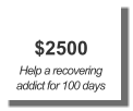 $2500 Help a recovering addict for 100 days